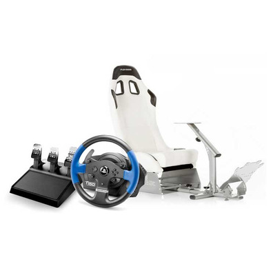 Volante Thrustmaster T150 RS Pro + Playseat Evolution Blanco